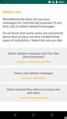 WhatsRemoved android App screenshot 1